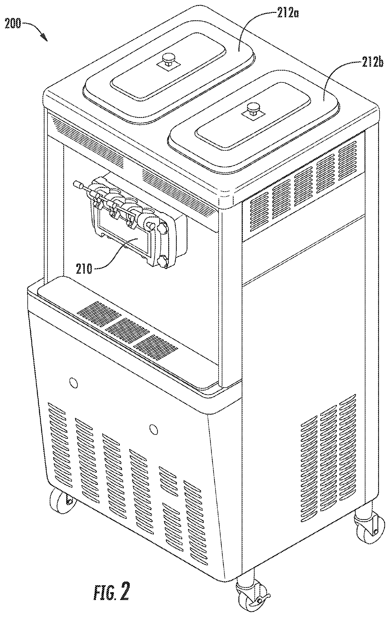 Door and baffle interface assembly for frozen dessert machines