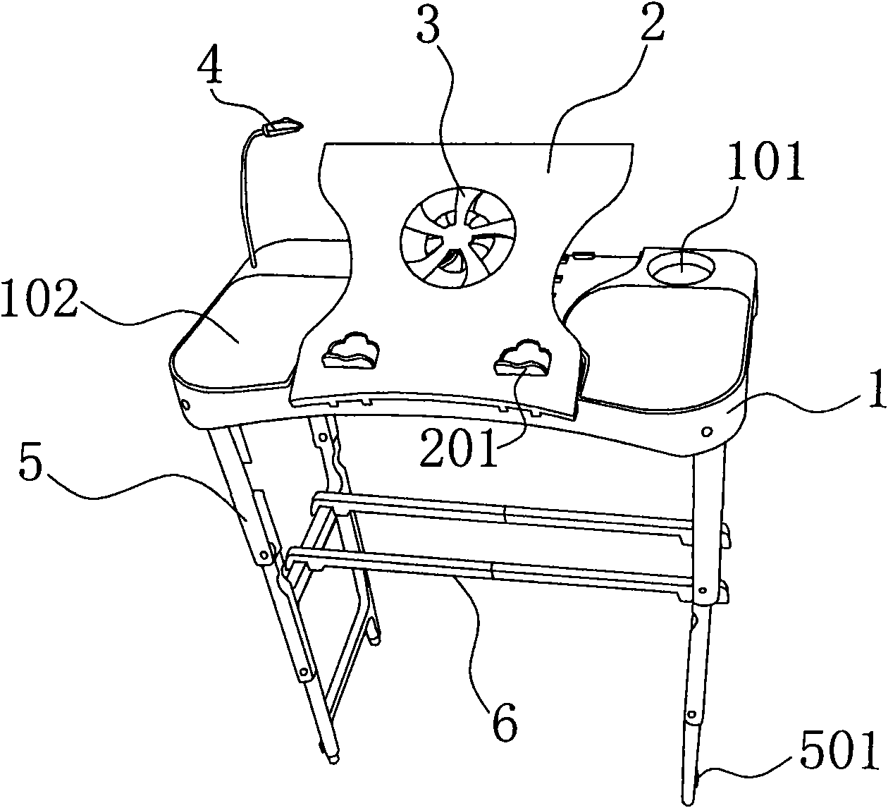 Multifunctional note computer desk