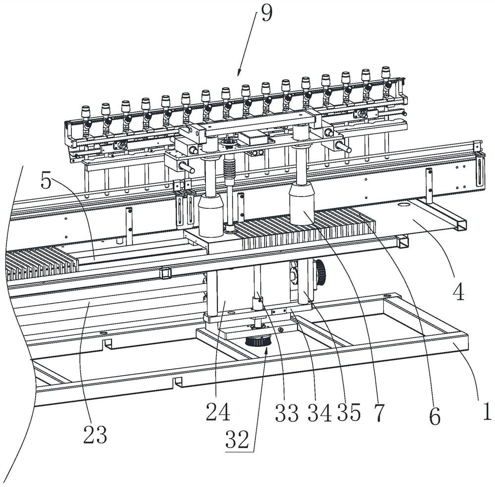 Filling head following lifting mechanism and working method thereof