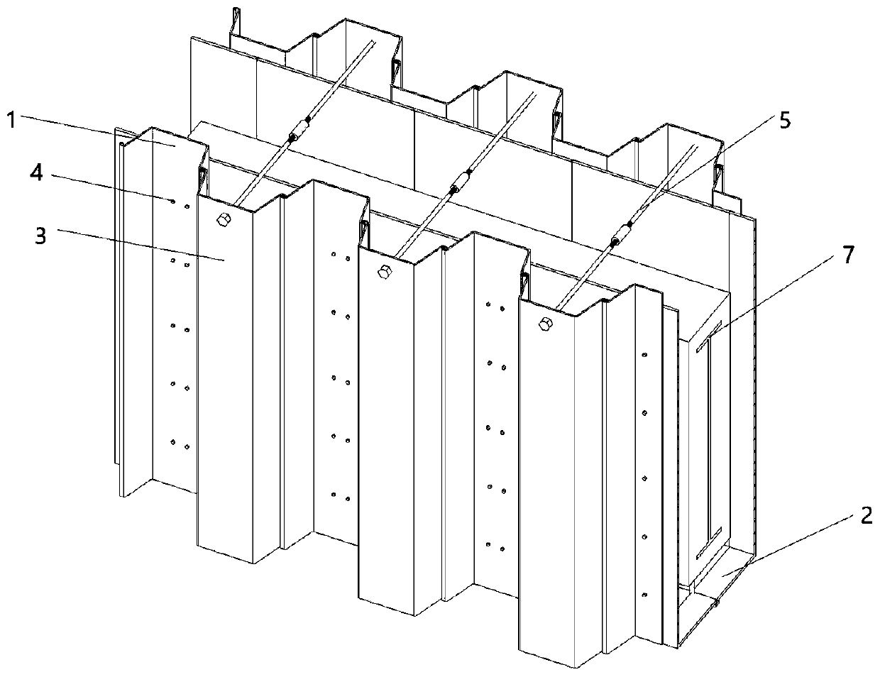 Ultra-high large-span steel reinforced concrete cast-in-place beam formwork reinforcing device and constructing method