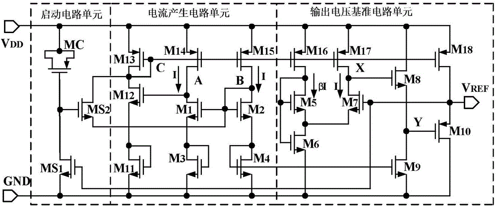 Voltage reference source circuit with ultra-low power consumption and high power supply rejection ratio