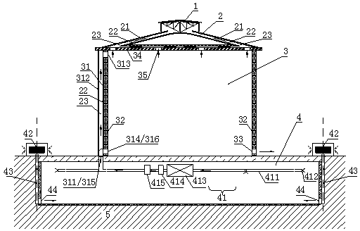 Air conditioning energy saving system for strengthening natural ventilation