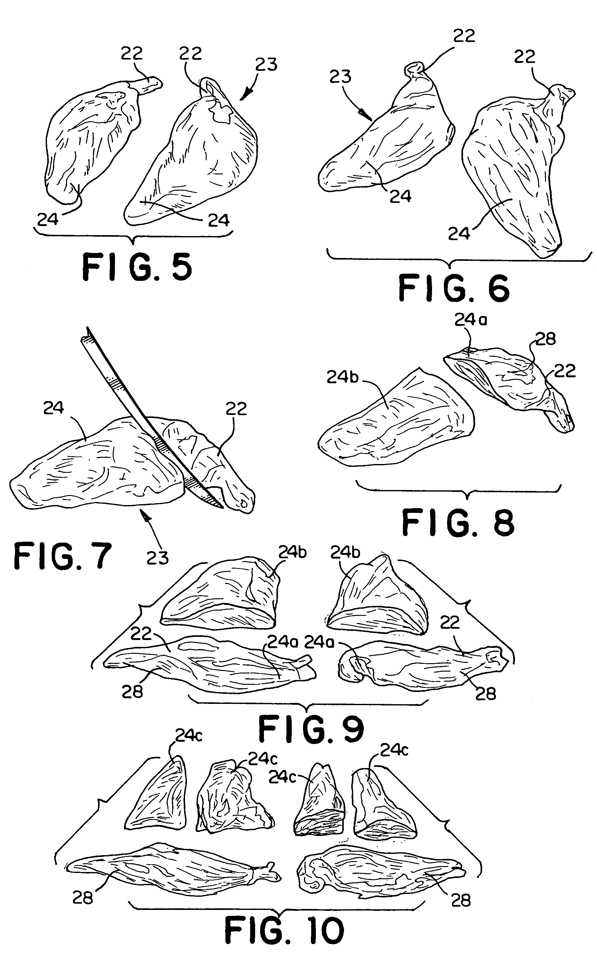 Method of making bird wing and breast products and products made in accordance with the method