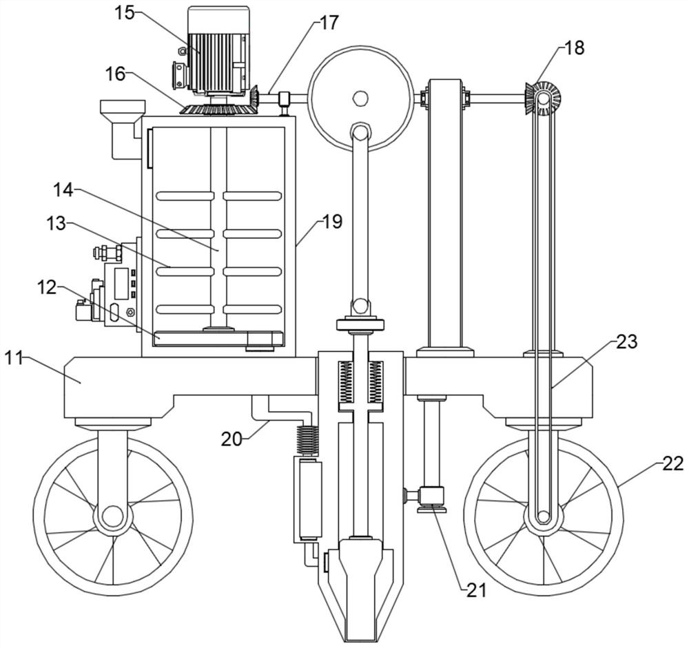 A hole sowing mechanism and vegetable seed sowing device