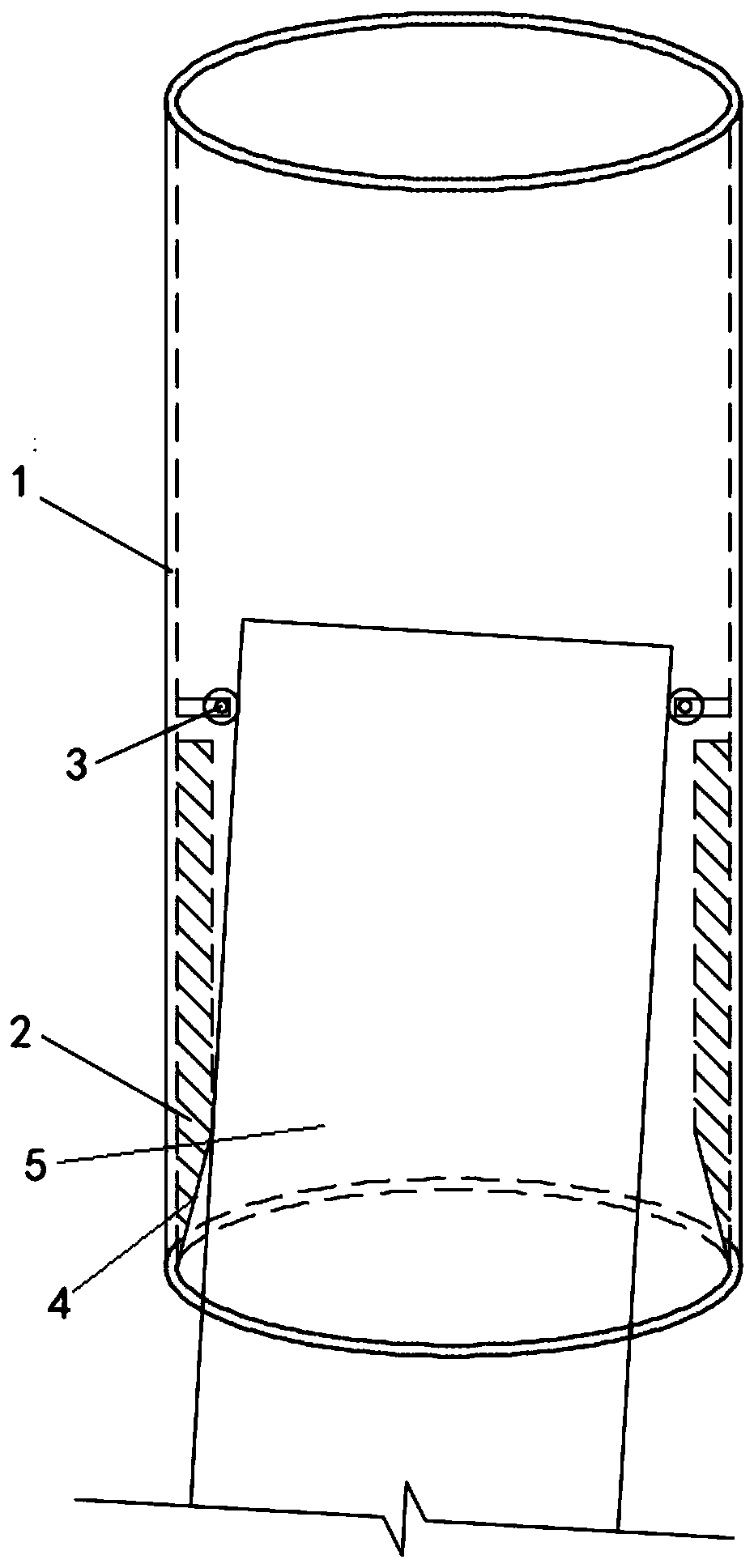 Underwater inclined pile pulling-out anti-breaking pile device