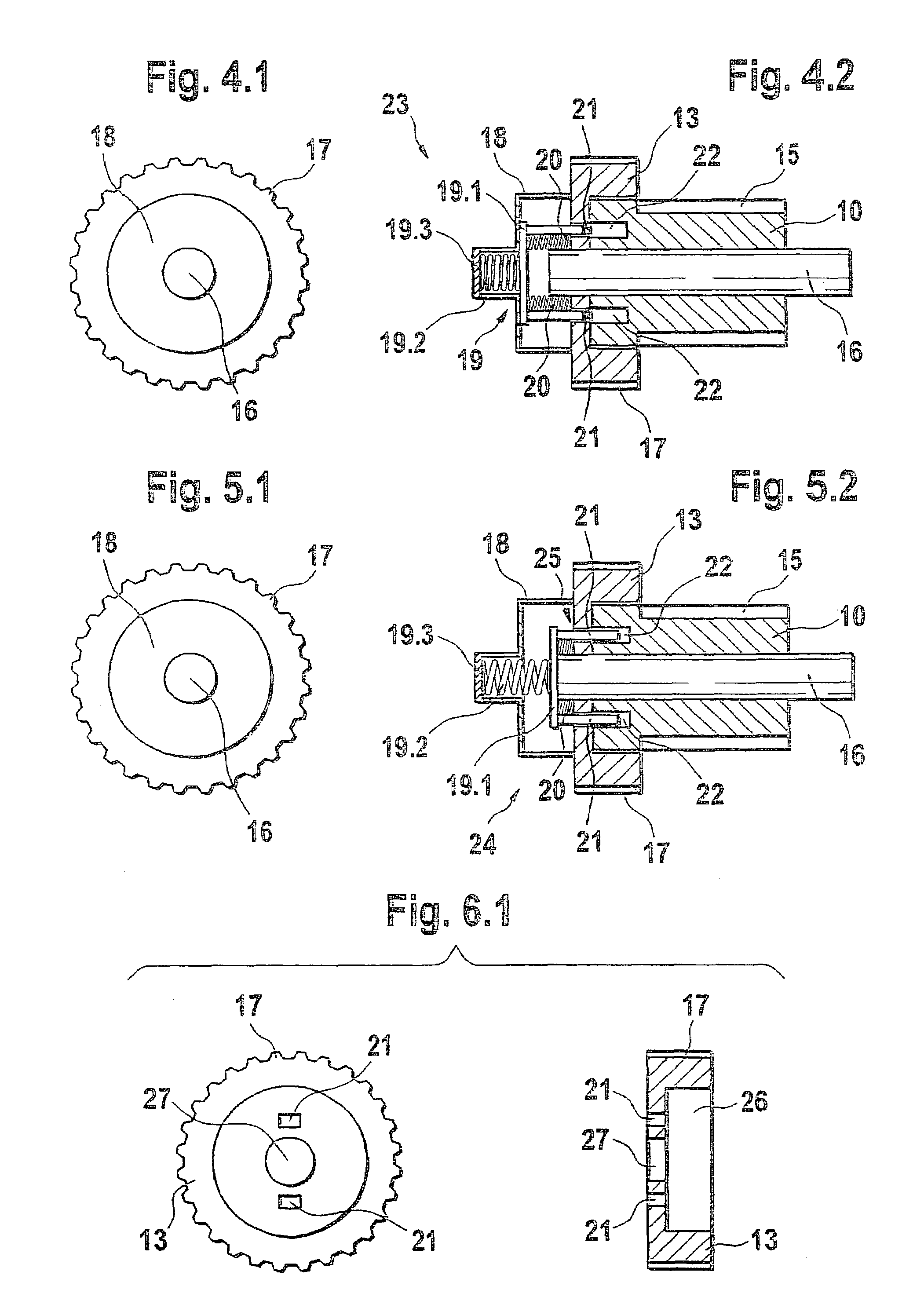 Method and device for decoupling an actuator from a gear