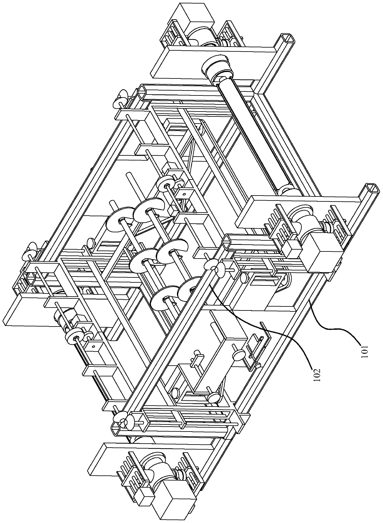 Non-woven fabric forming and cutting device