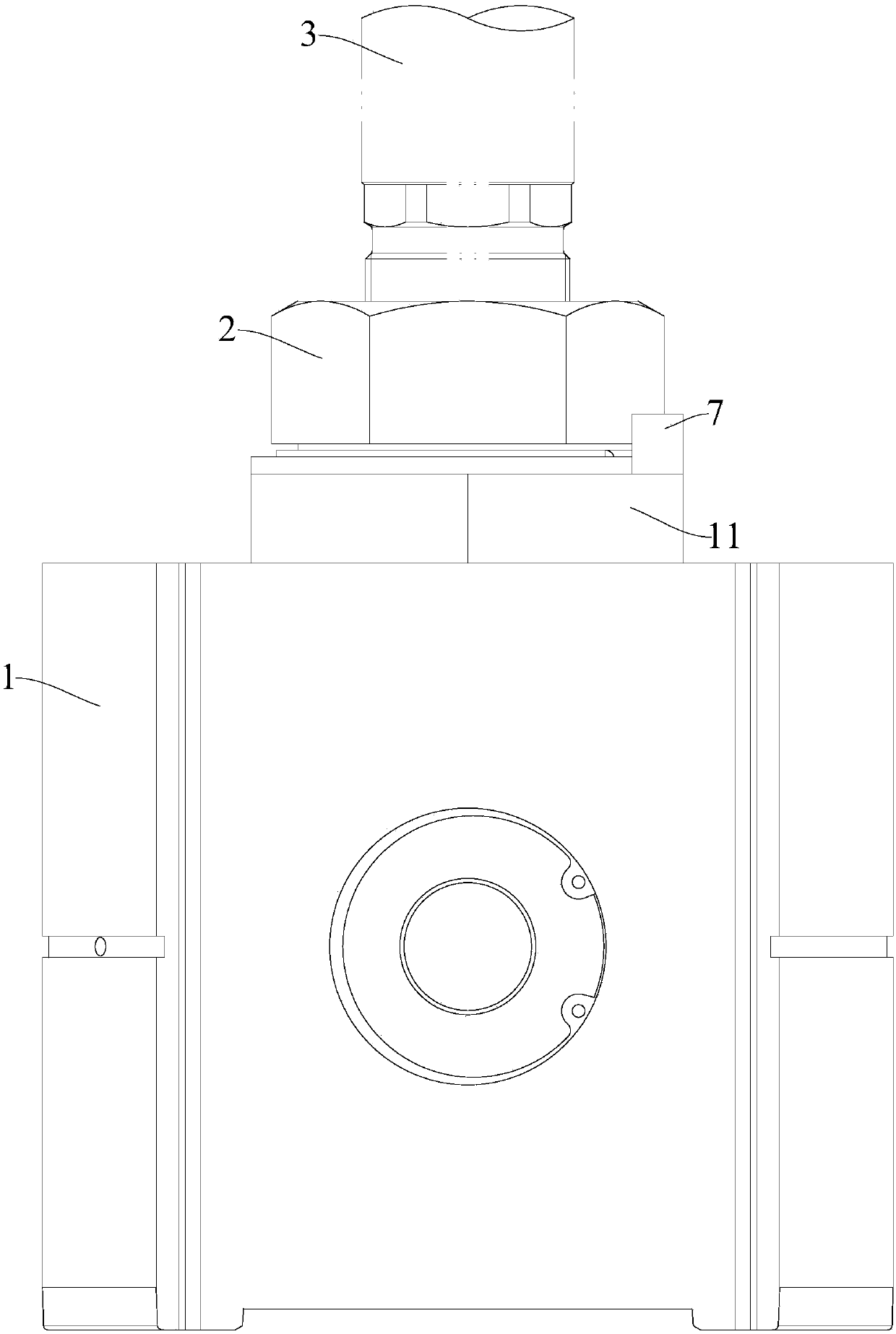 Part fastening device with threaded plug-in type crosshead