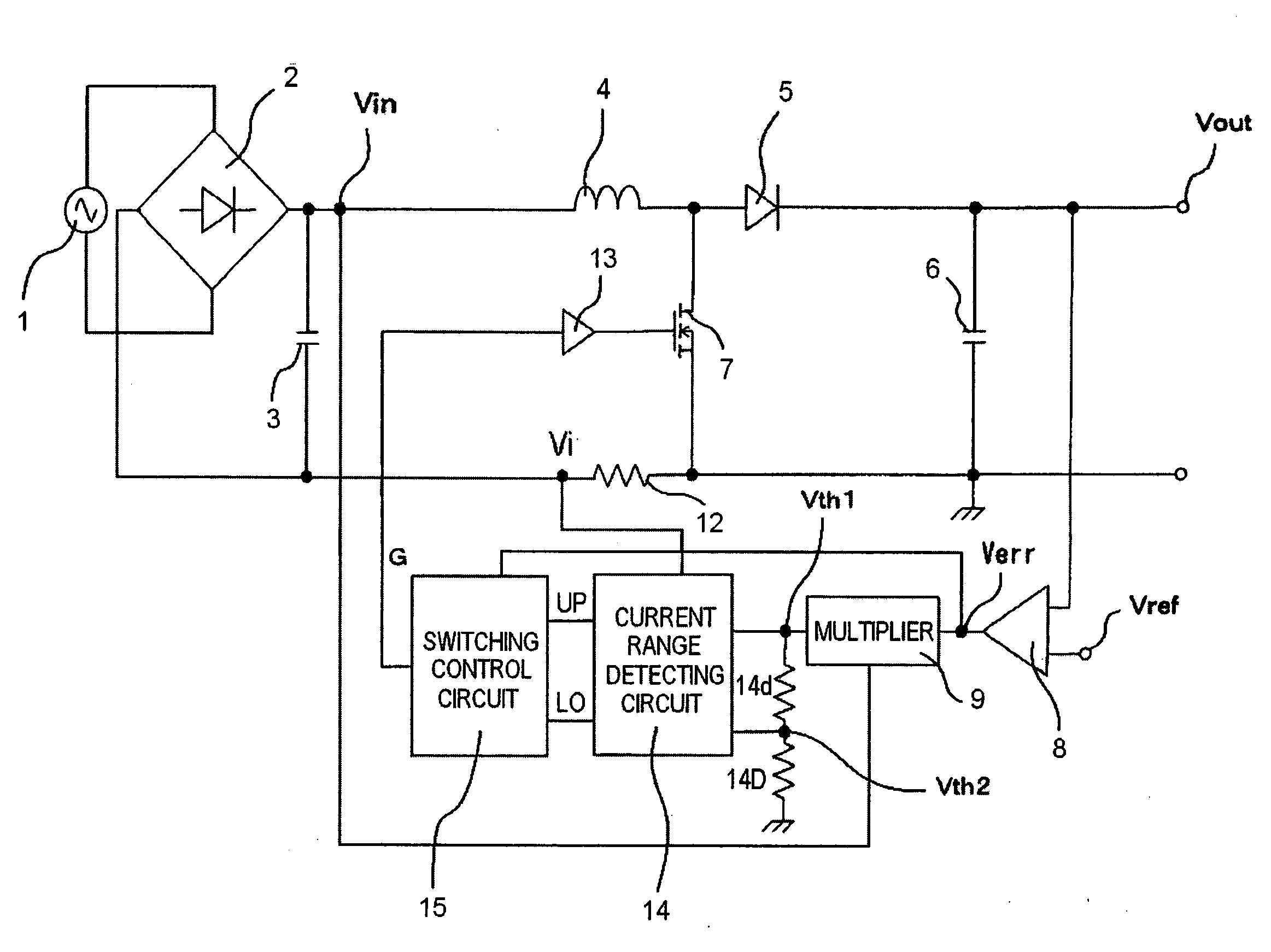 Switching power source system