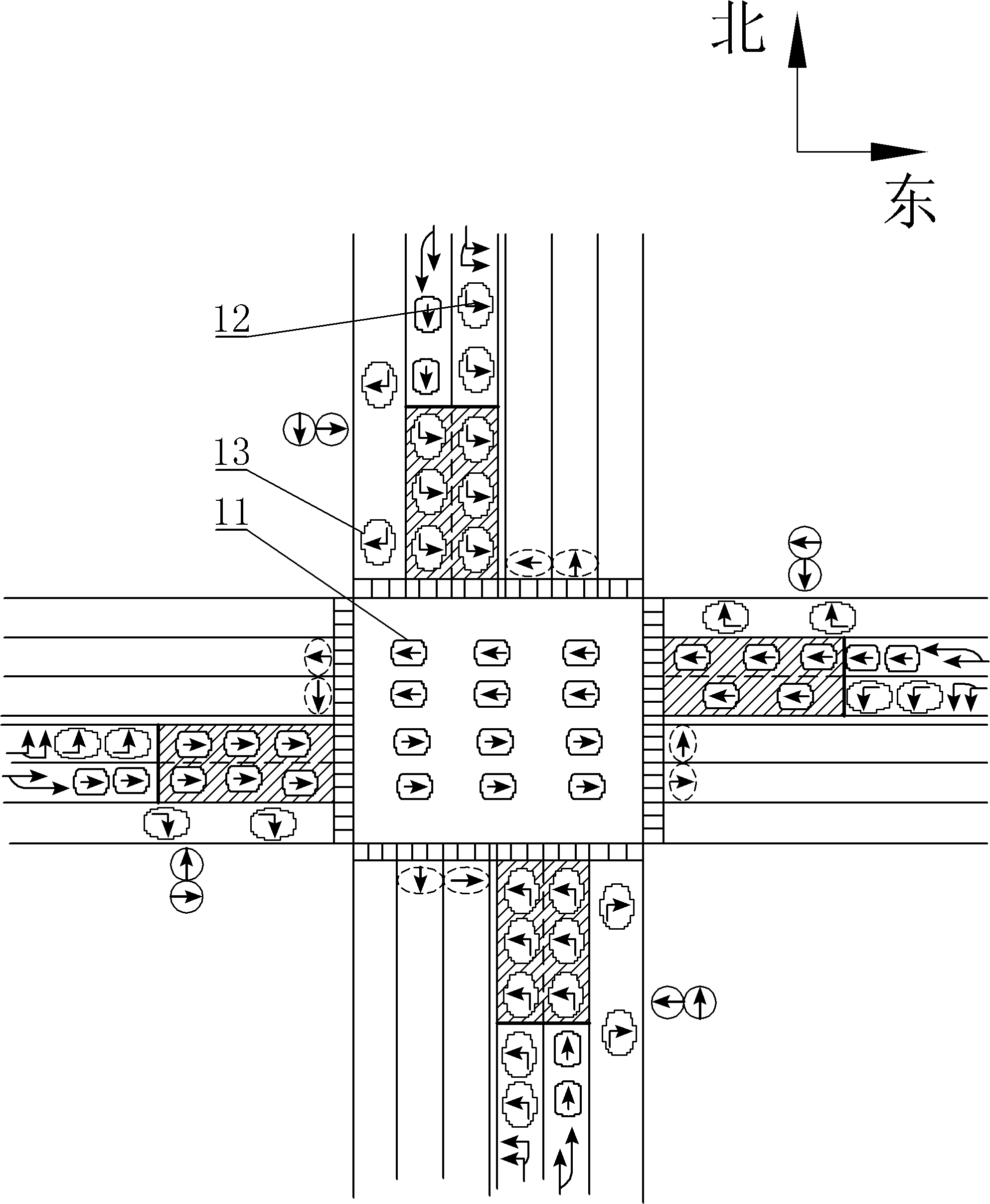 Crossroad traffic control method capable of enhancing vehicle traffic capacity