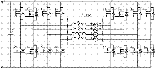 An asymmetrical current control system and method for an electrically excited doubly salient motor