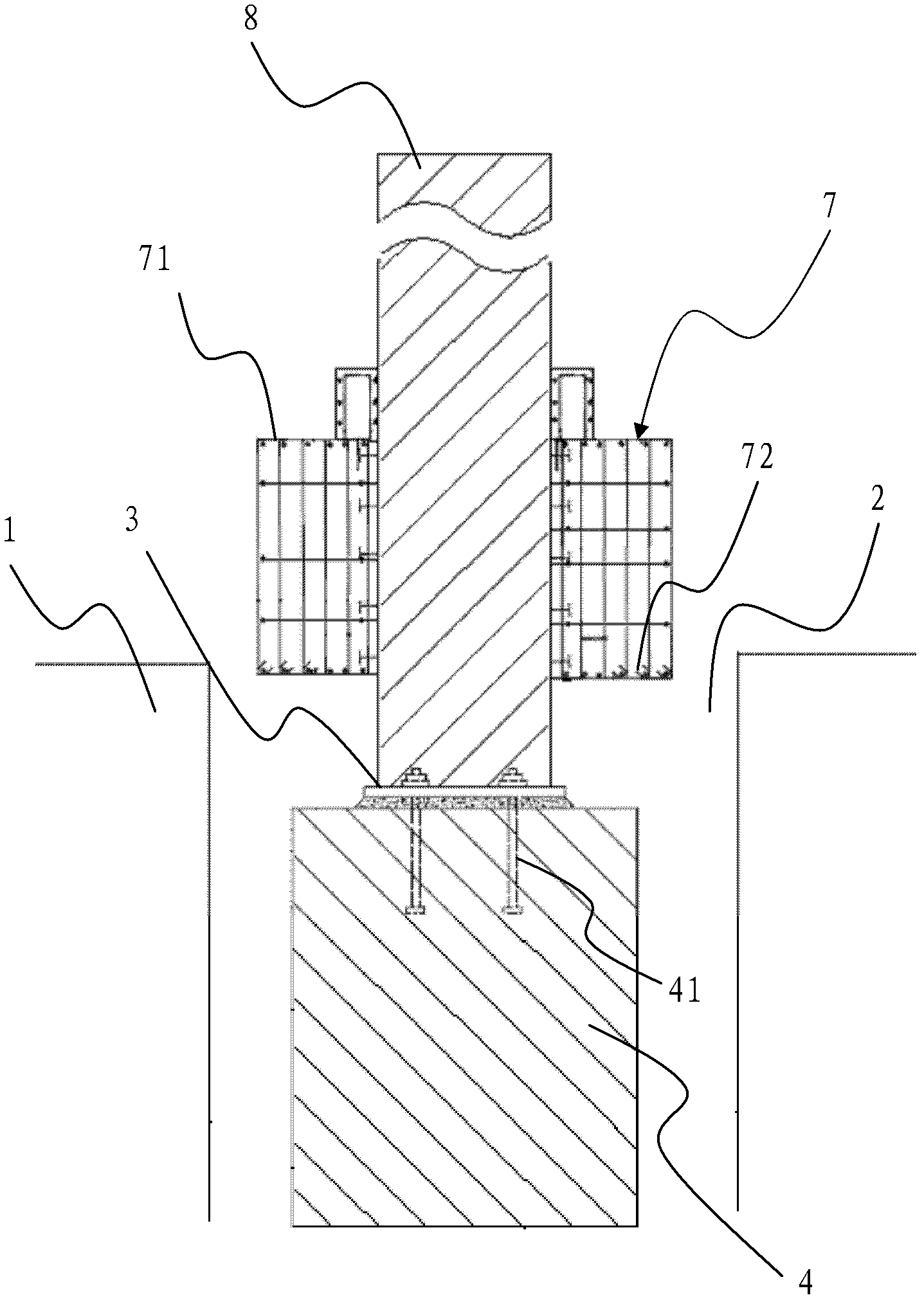 Steel pipe column bearing table girder connection construction method