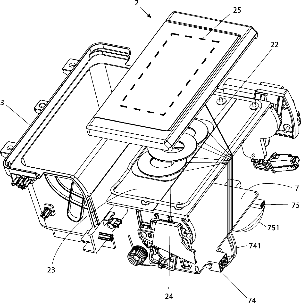 Method and structure for enhancing EMC function wireless charging of automobile flip storage box