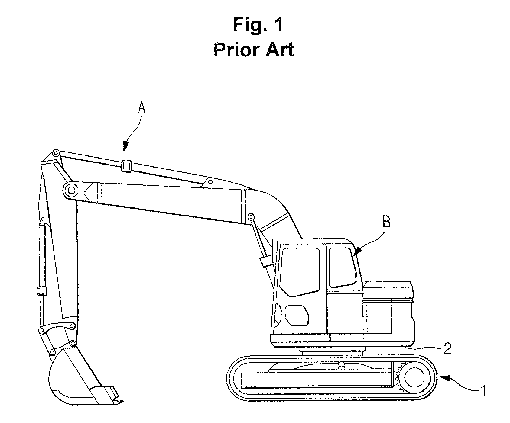 Shock absorption device and control method thereof for small swing radius excavator