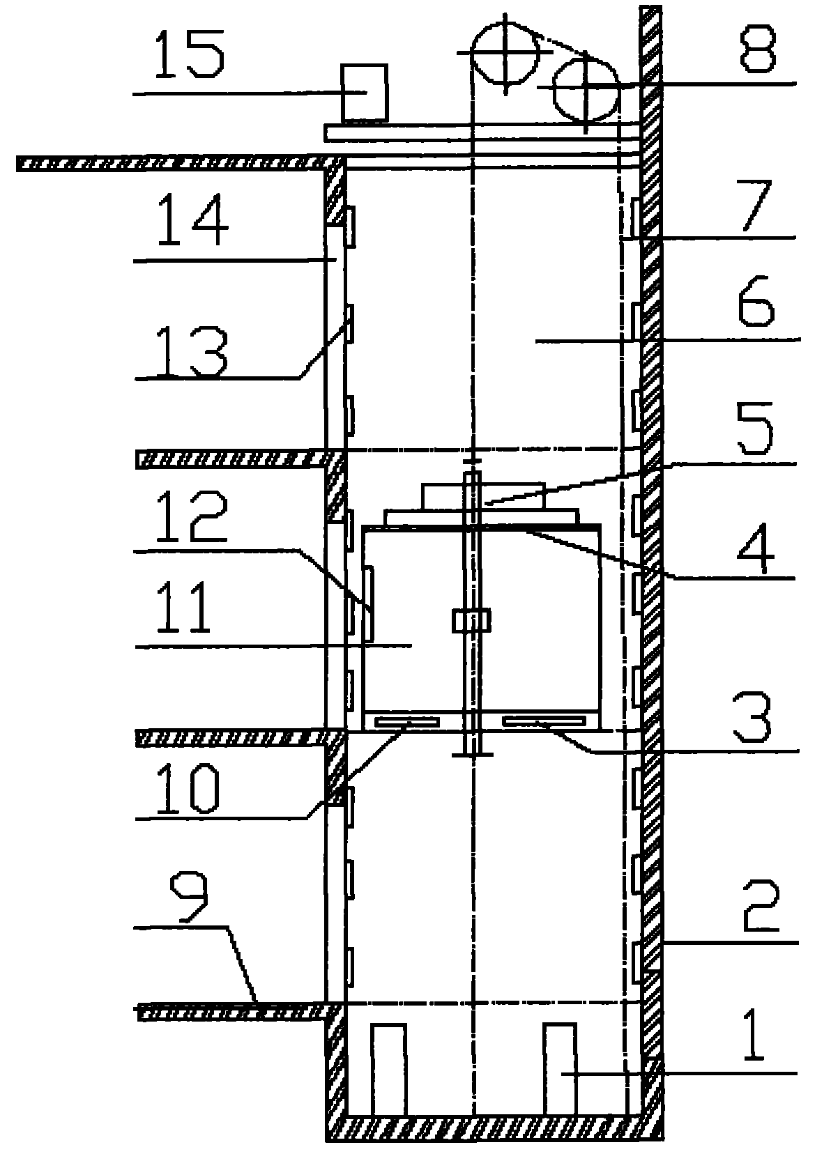 Safe speed reducing vertical elevator fall saving device