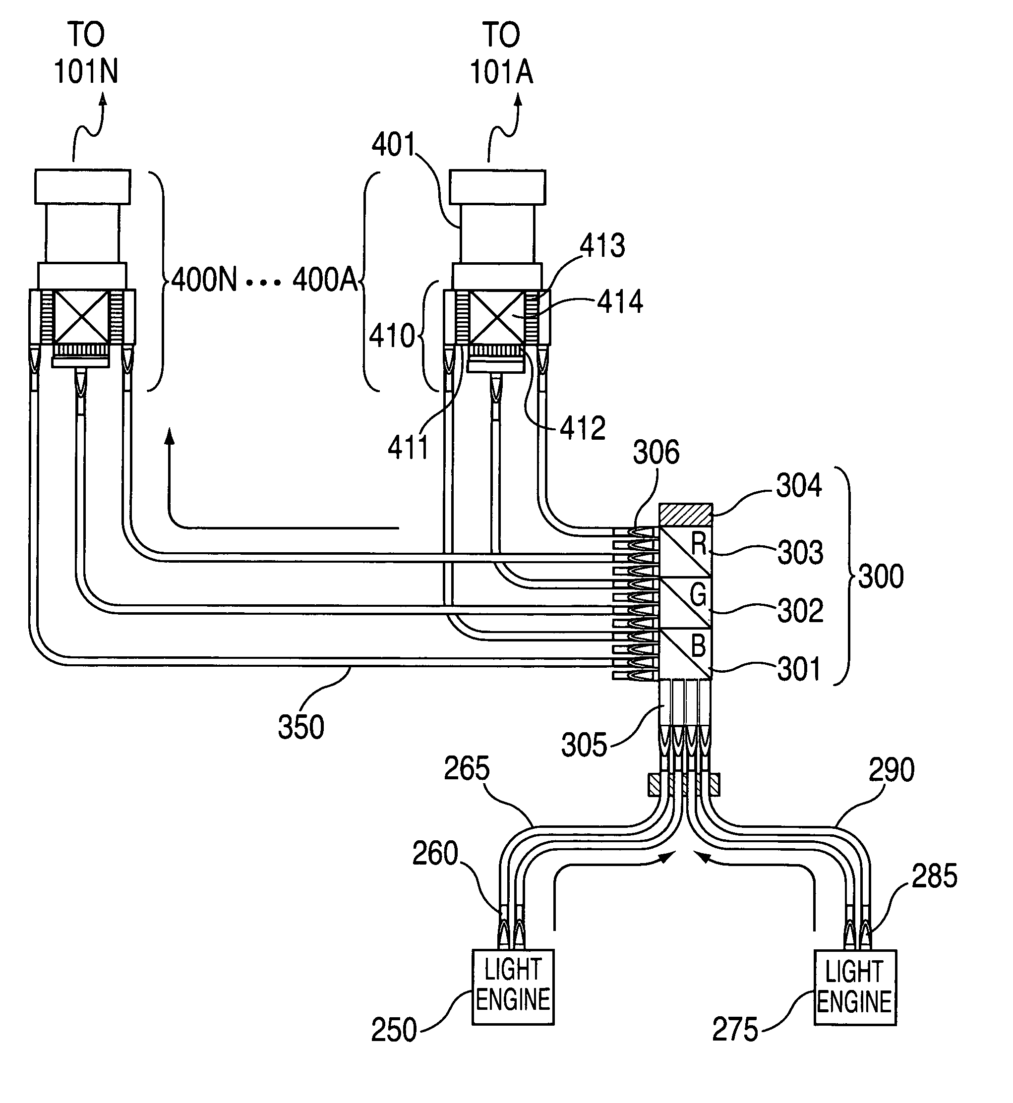 Projection system utilizing fiber optic illumination