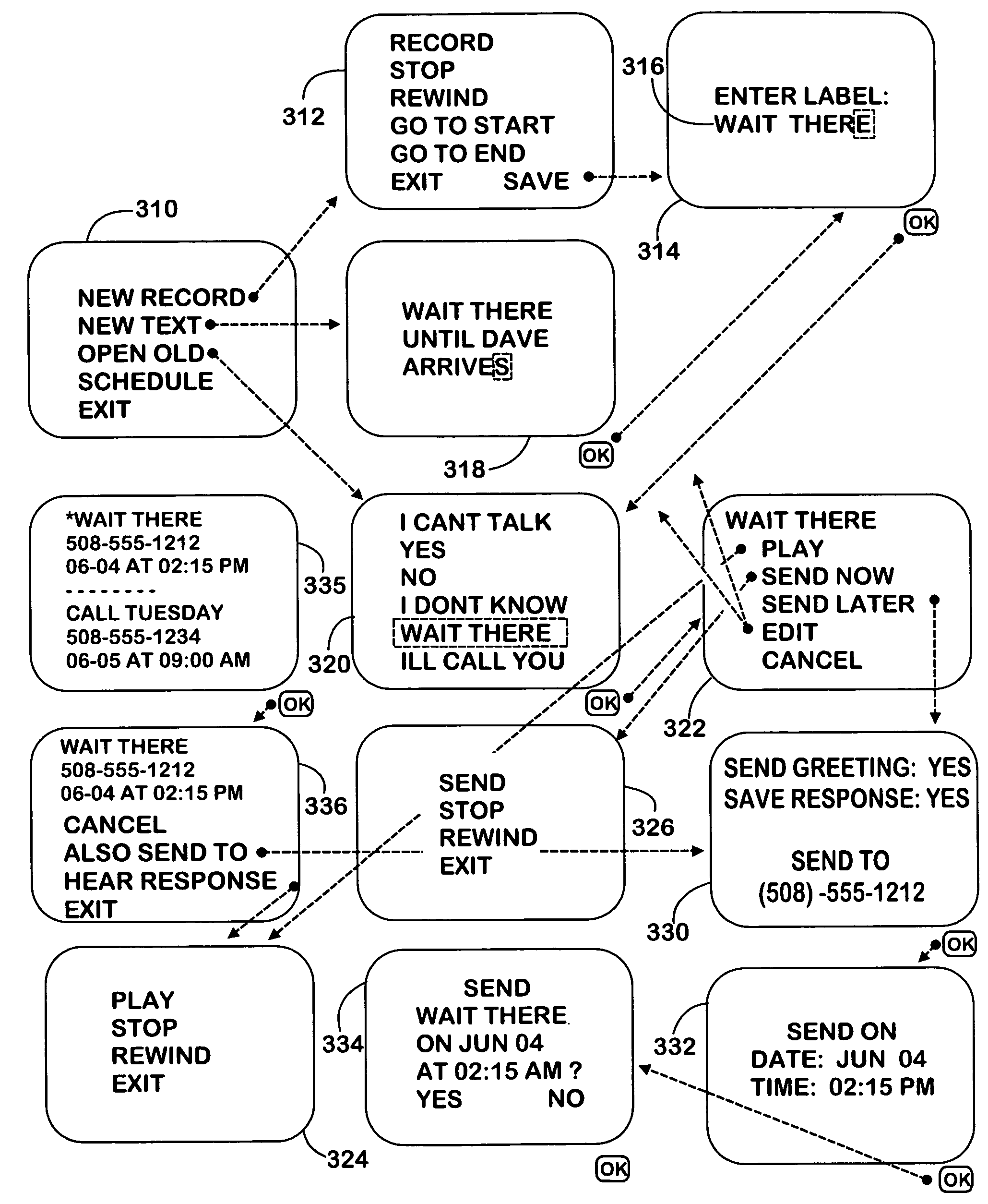 On demand voice mail recording system