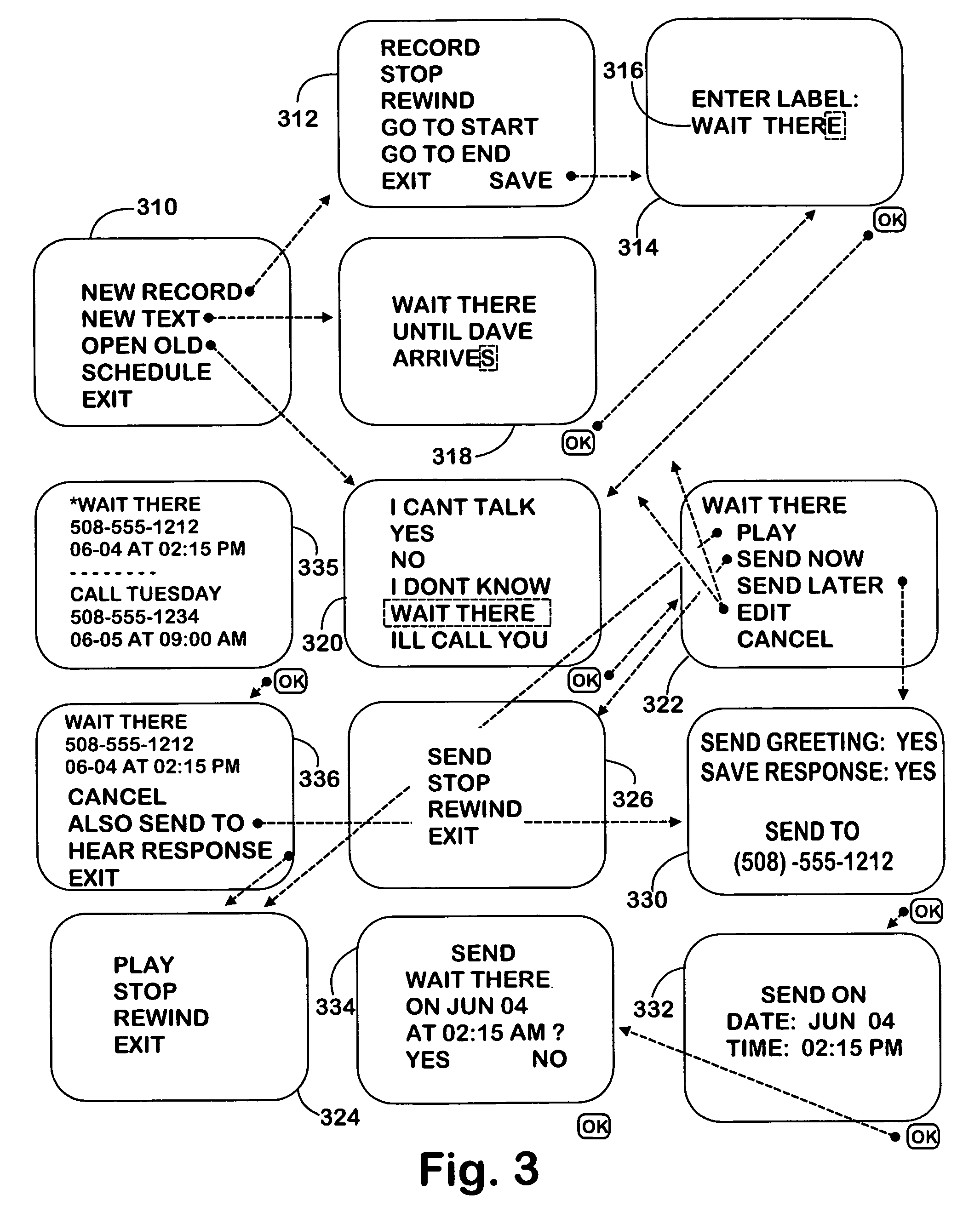 On demand voice mail recording system