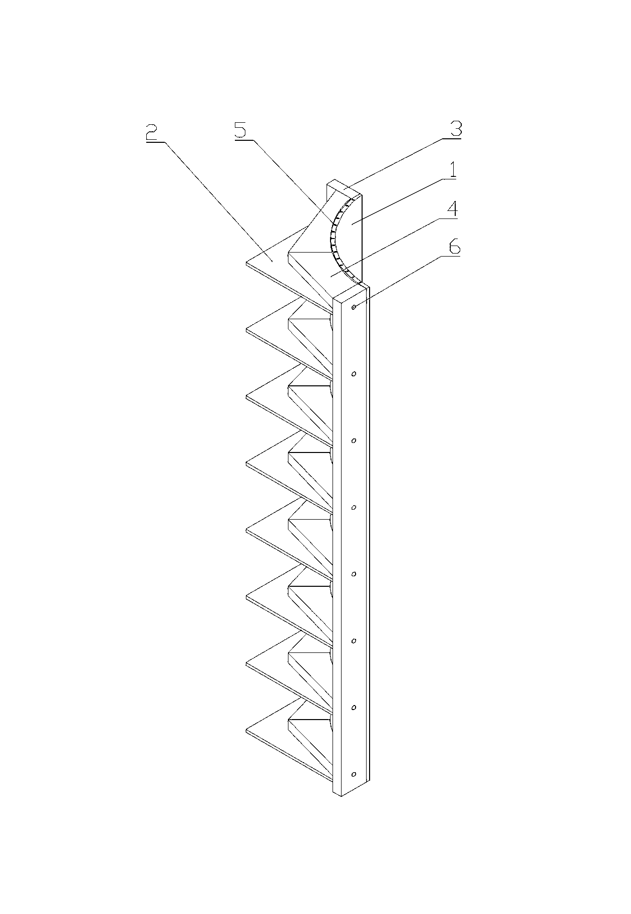 Combined circular chamfer wood formwork and manufacture method thereof