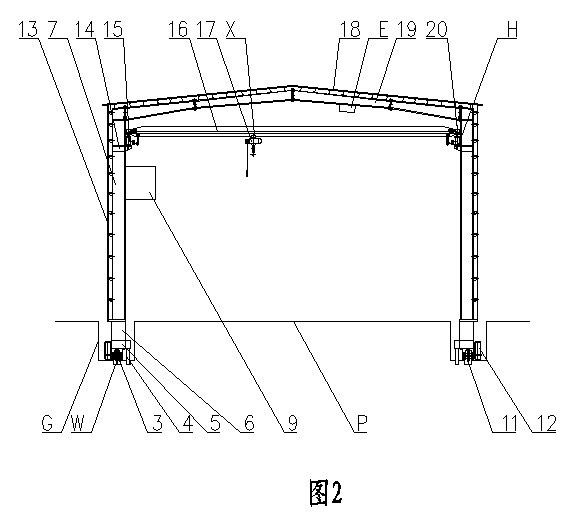 Self-moving steel structure workshop