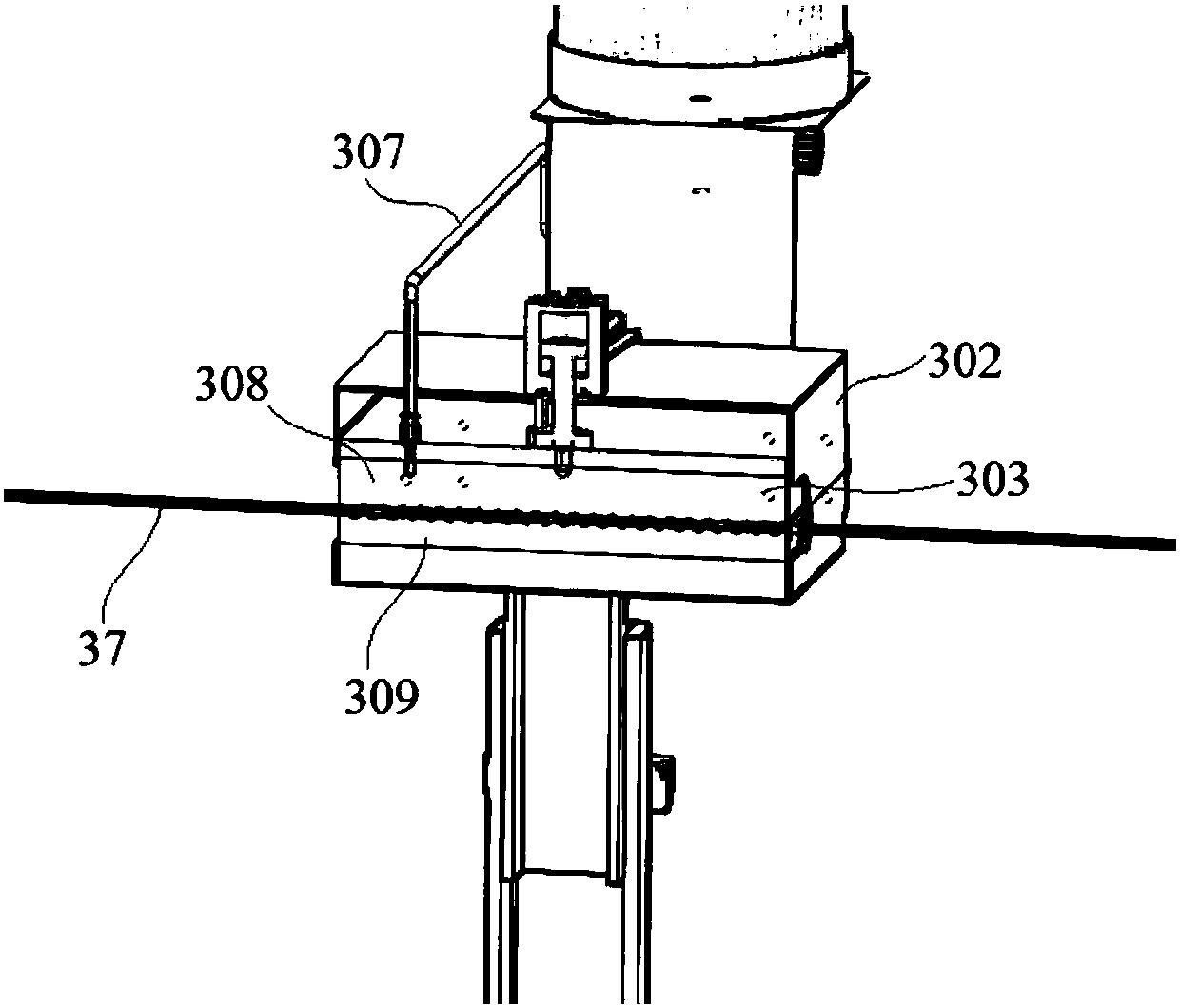 Rewinding mechanism for processing surface markings of optical fiber cable