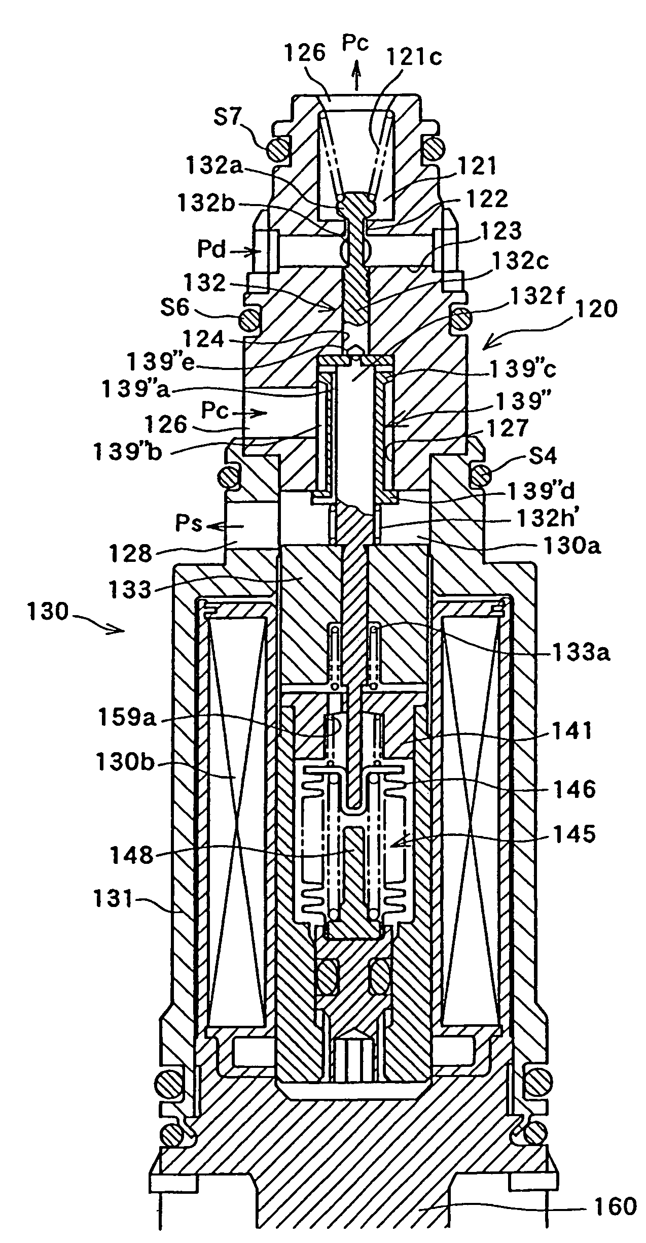 Control valve for variable capacity compressor