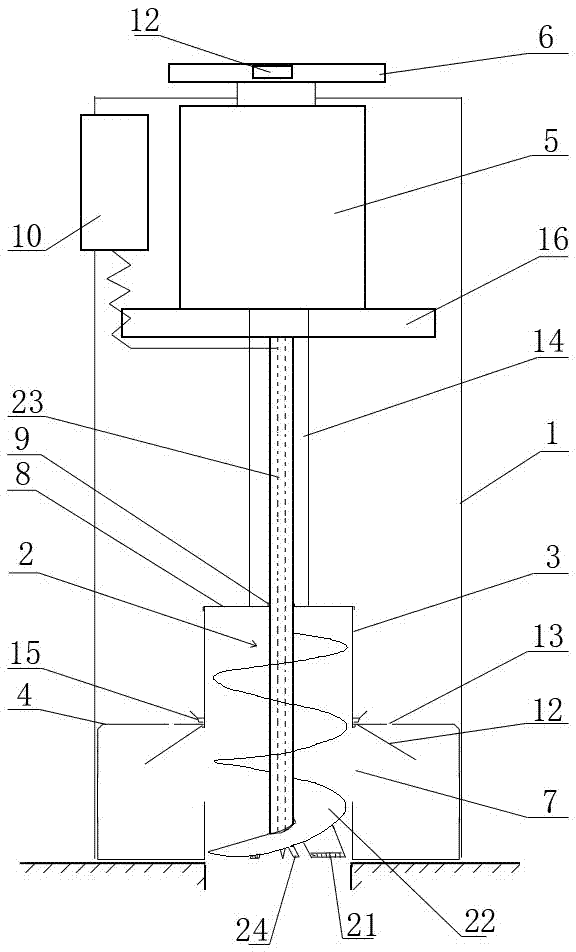 Sand cone method subgrade compaction degree detection rotary excavating and soil taking device