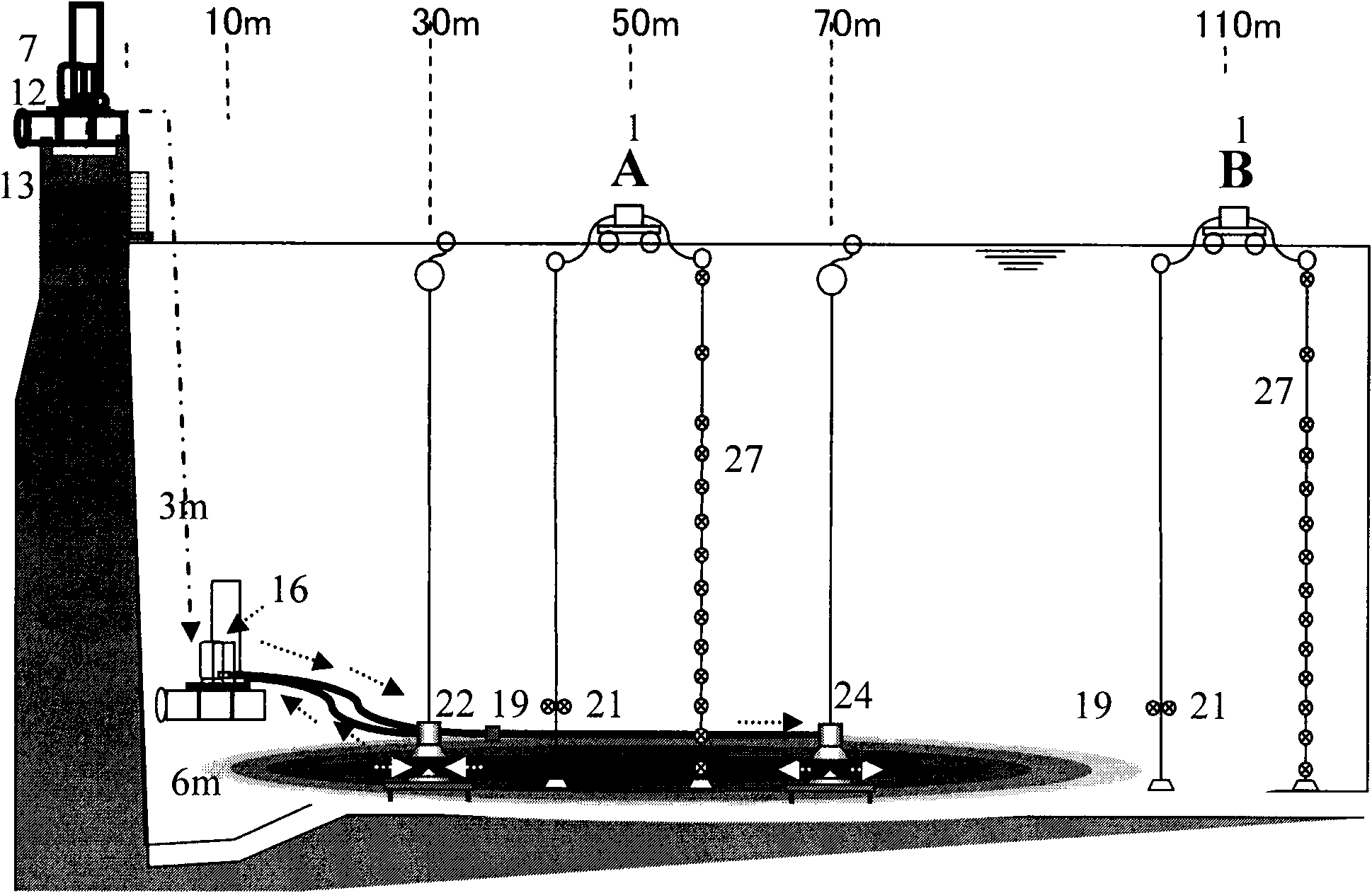 Submerged type bubble-free high-efficiency oxygenated water body restoration system