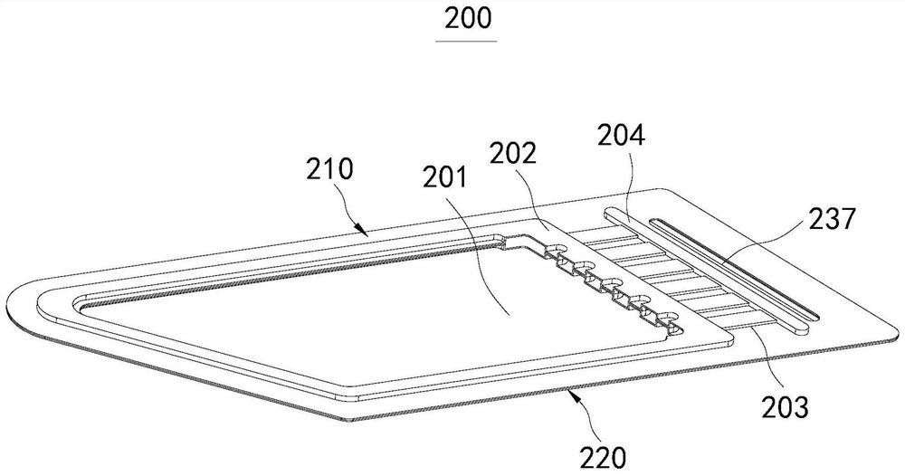 Bipolar plate fluid inlet and outlet area, bipolar plate and fuel cell