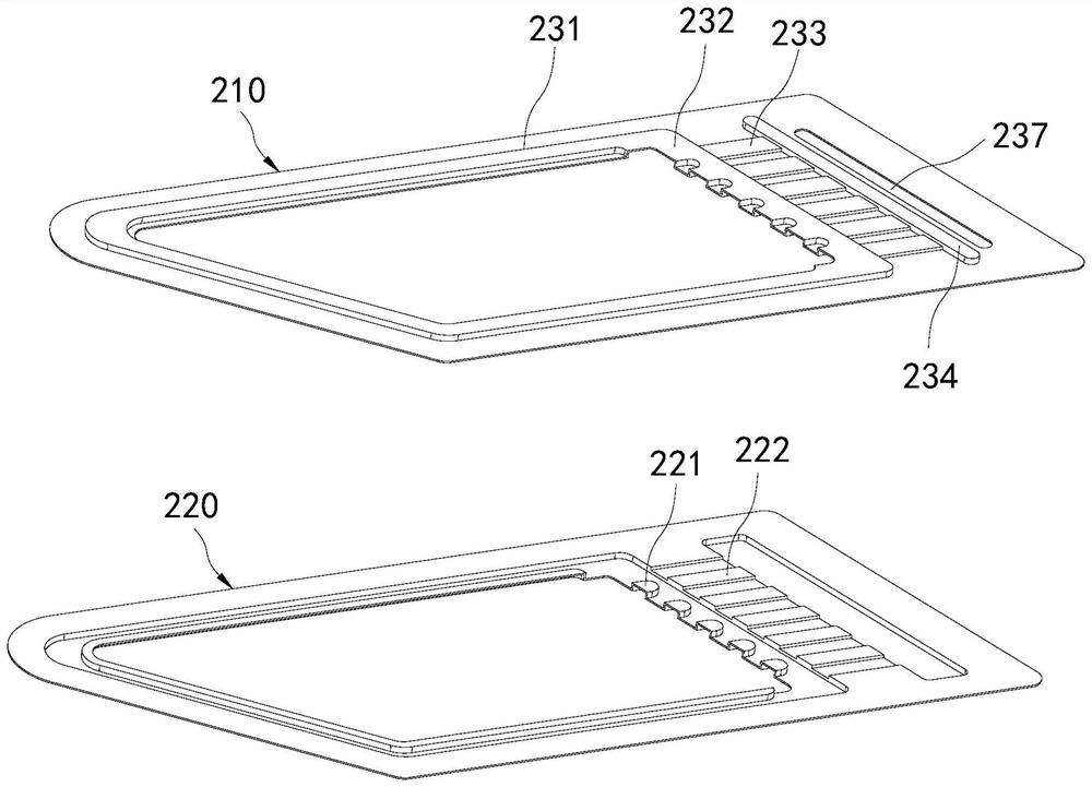 Bipolar plate fluid inlet and outlet area, bipolar plate and fuel cell