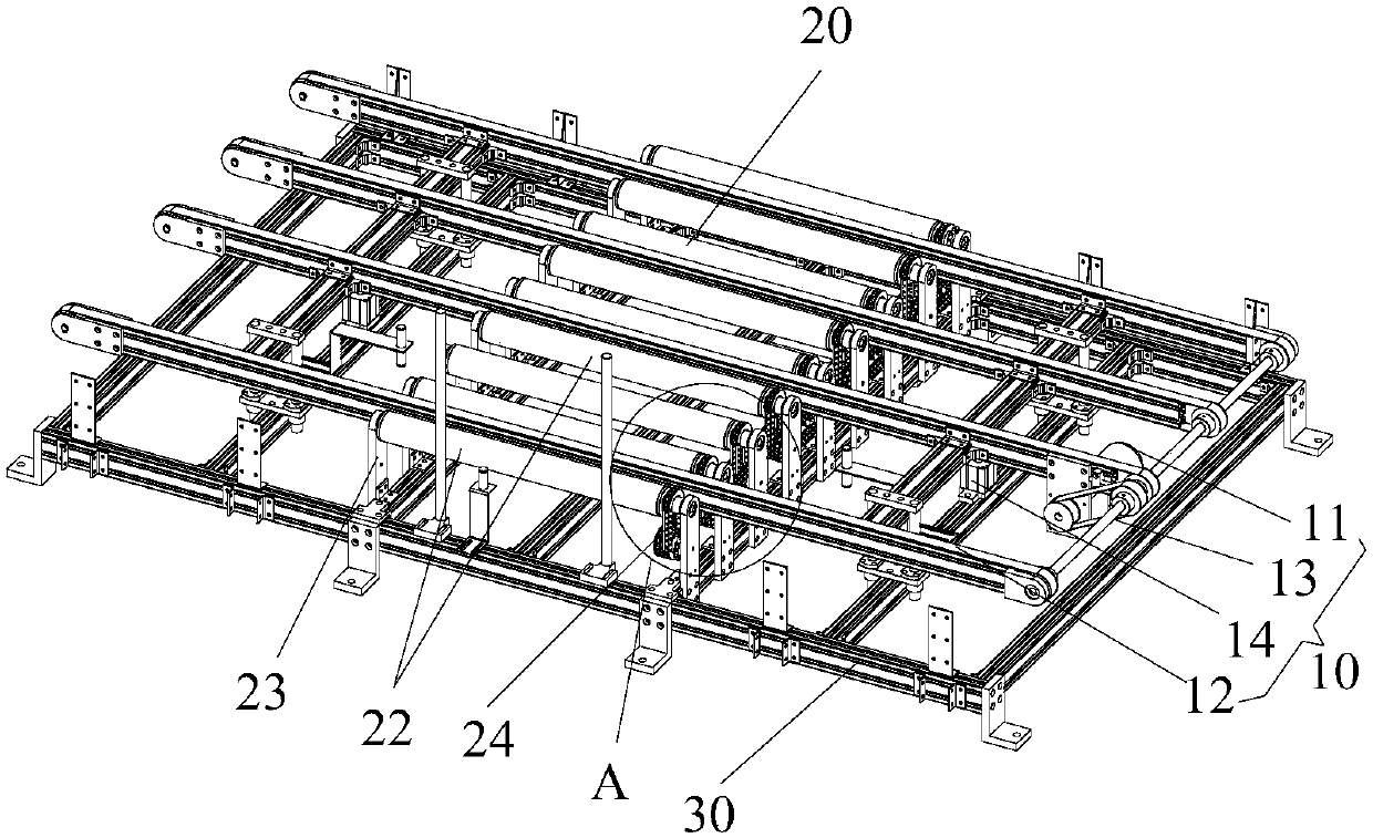 Material conveying device and stacking machine with same