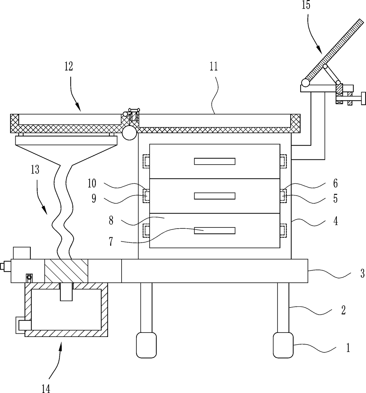 Multifunctional sun-withering equipment for tea process