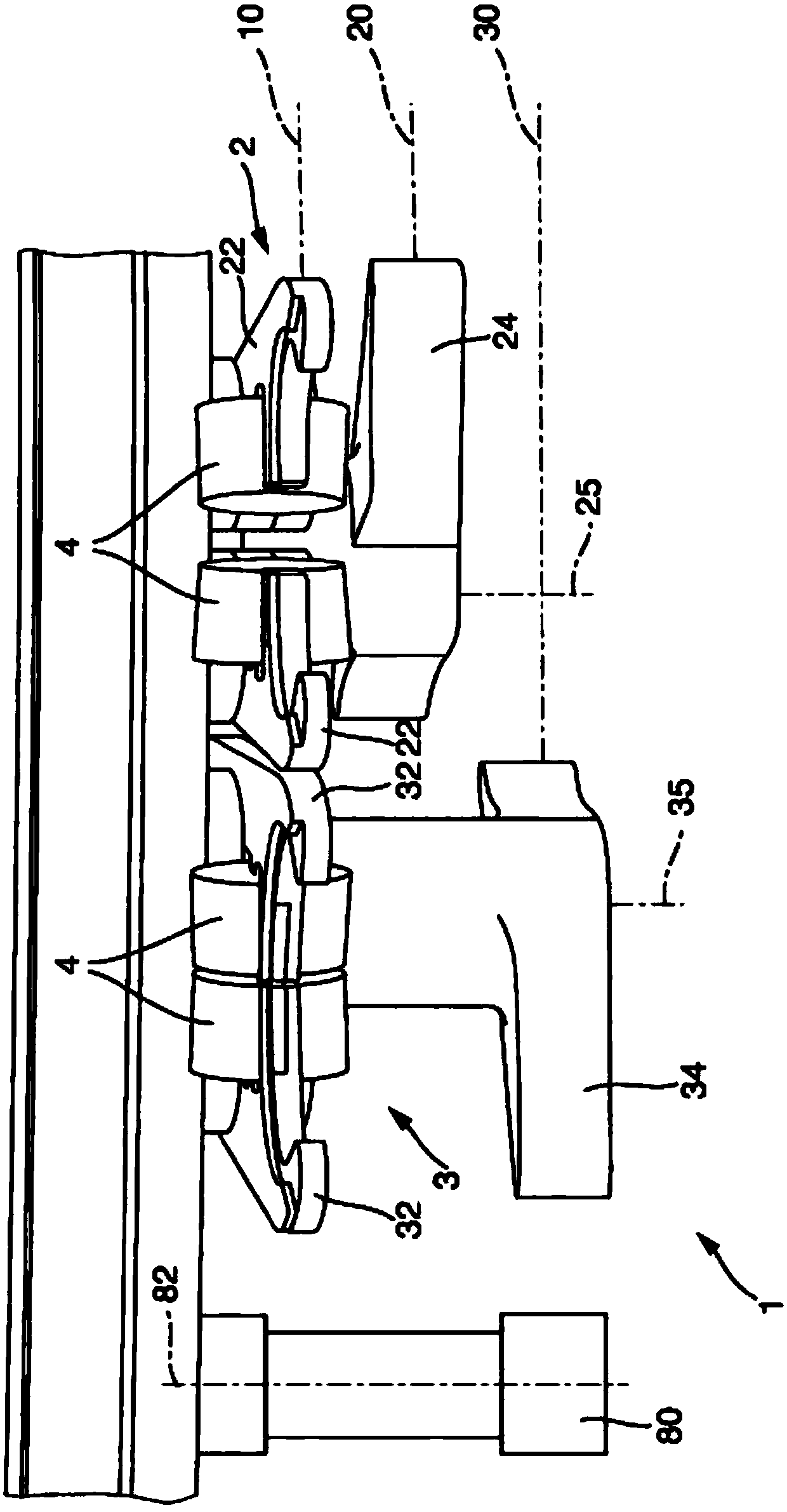 Device for transporting containers