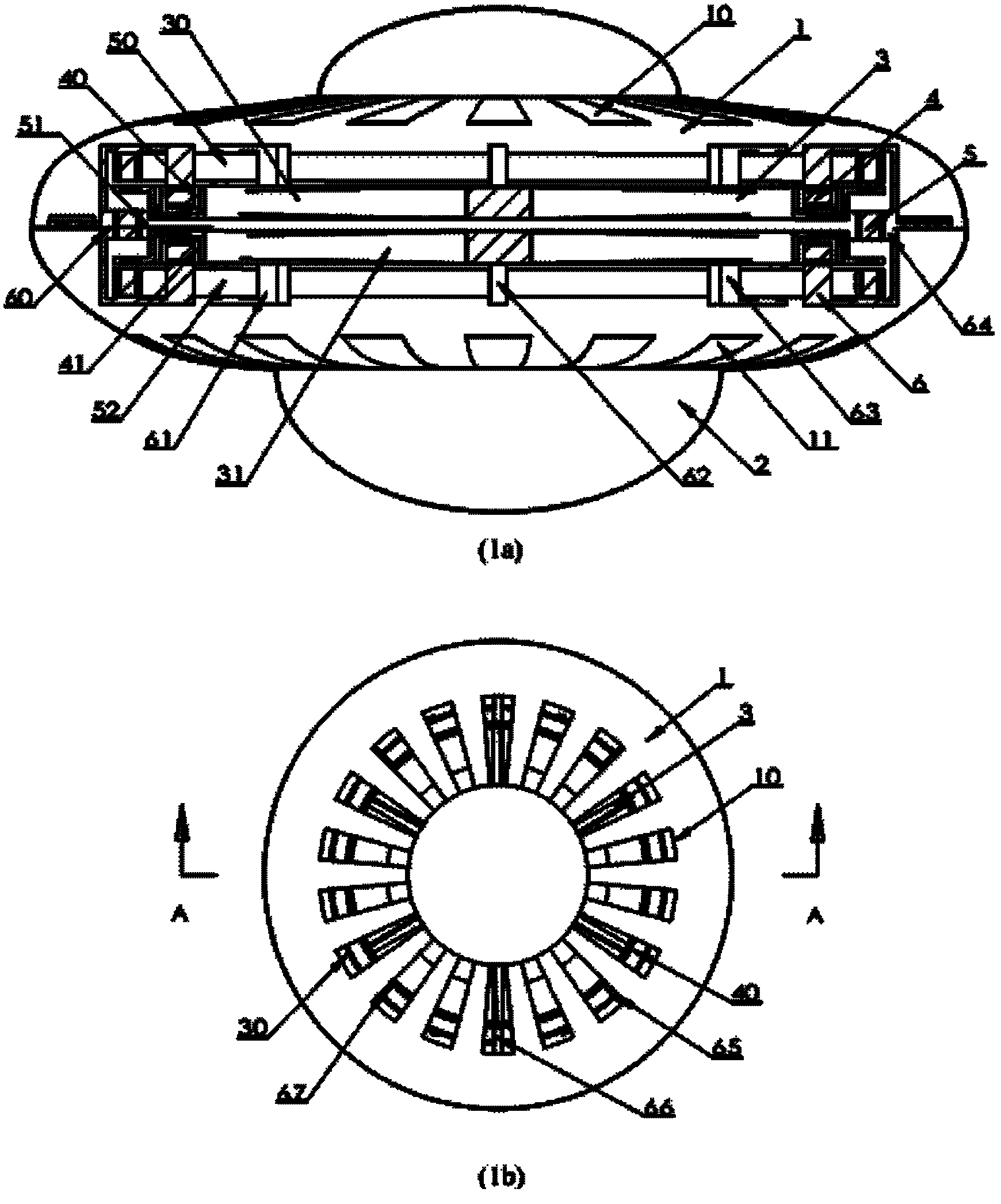 Magnetic levitation self-driven double-spiral-wing flying saucer