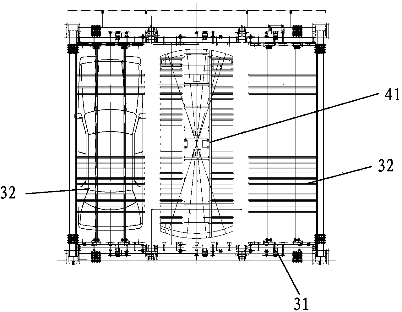 Comb-tooth type tower garage parking equipment