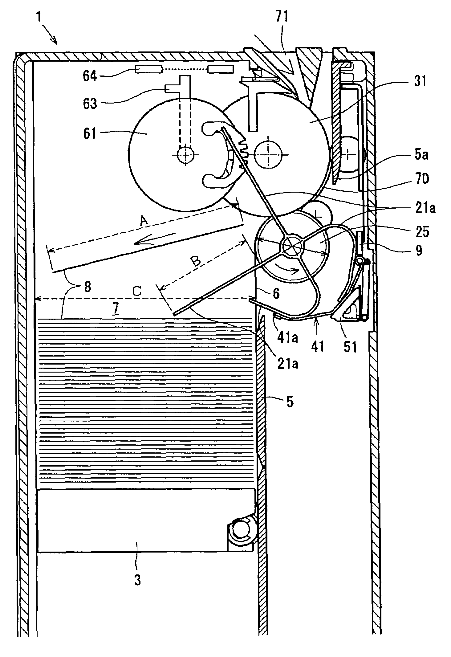 Paper sheet accumulating/feeding apparatus