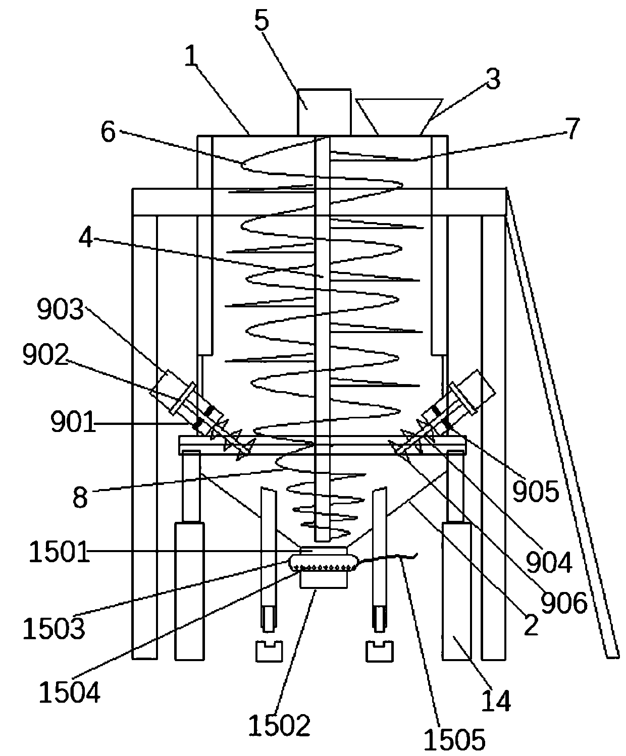 Solid waste crushing treatment device