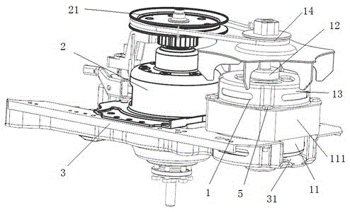 Washing machine with integrated clutch and motor drive