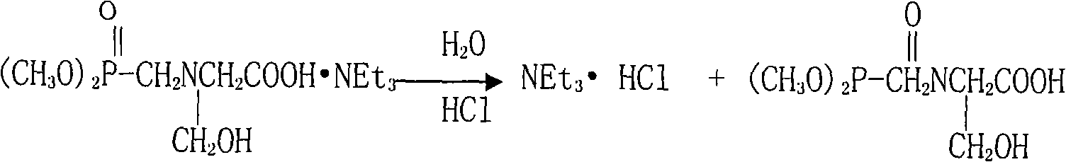 Hydrolyzation post-processing technique during preparation of glyphosate through glycin method