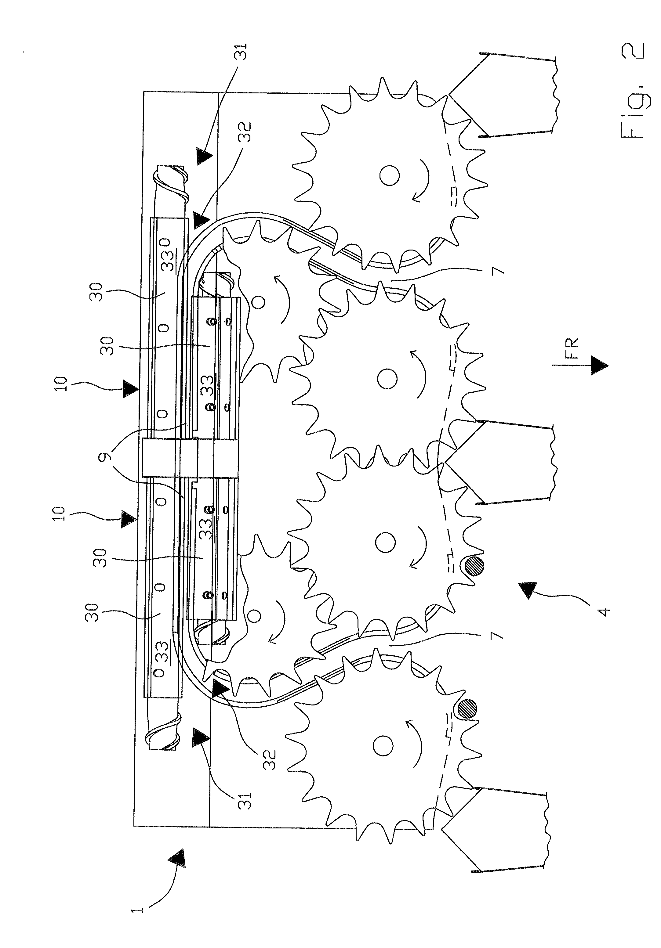 Front attachment for harvesting stalked plants