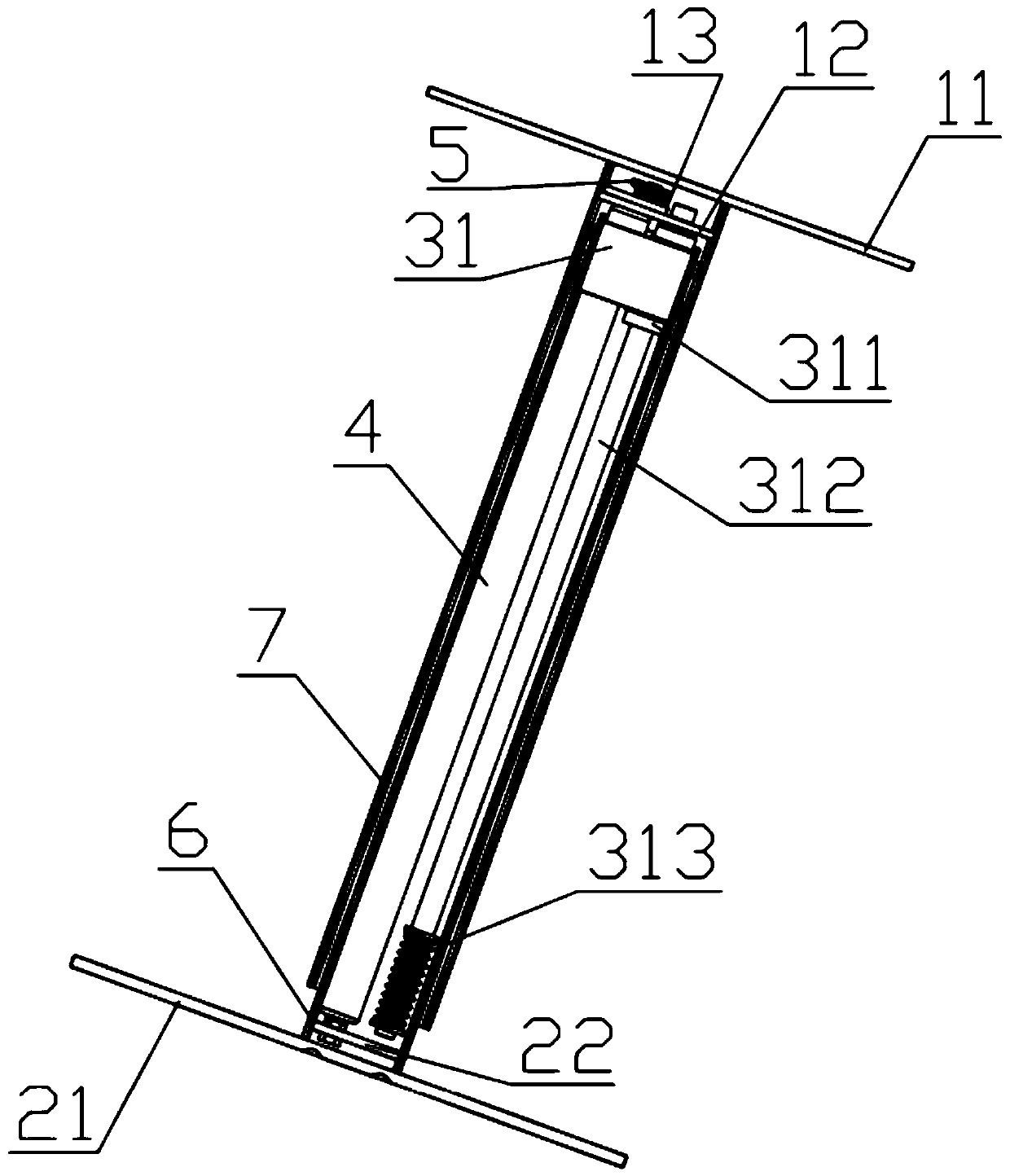 Guide control mechanism for pneumatic lifting table