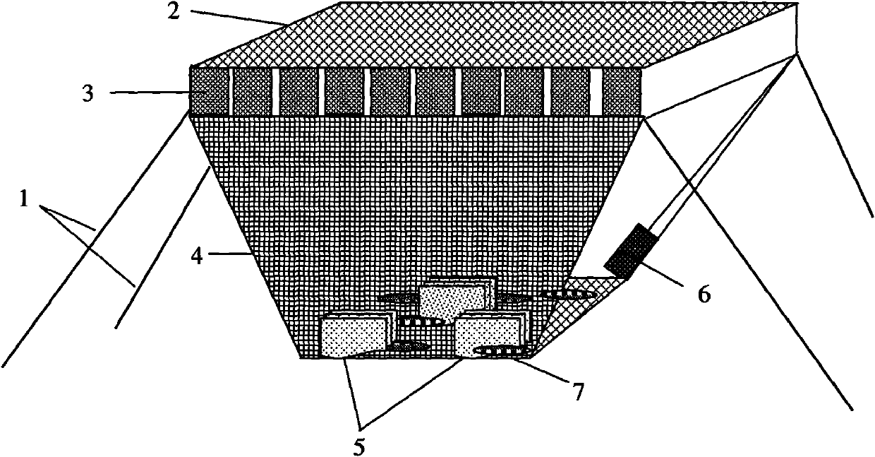 Culture facility for mixed culture of fishes and sea cucumbers and use method thereof