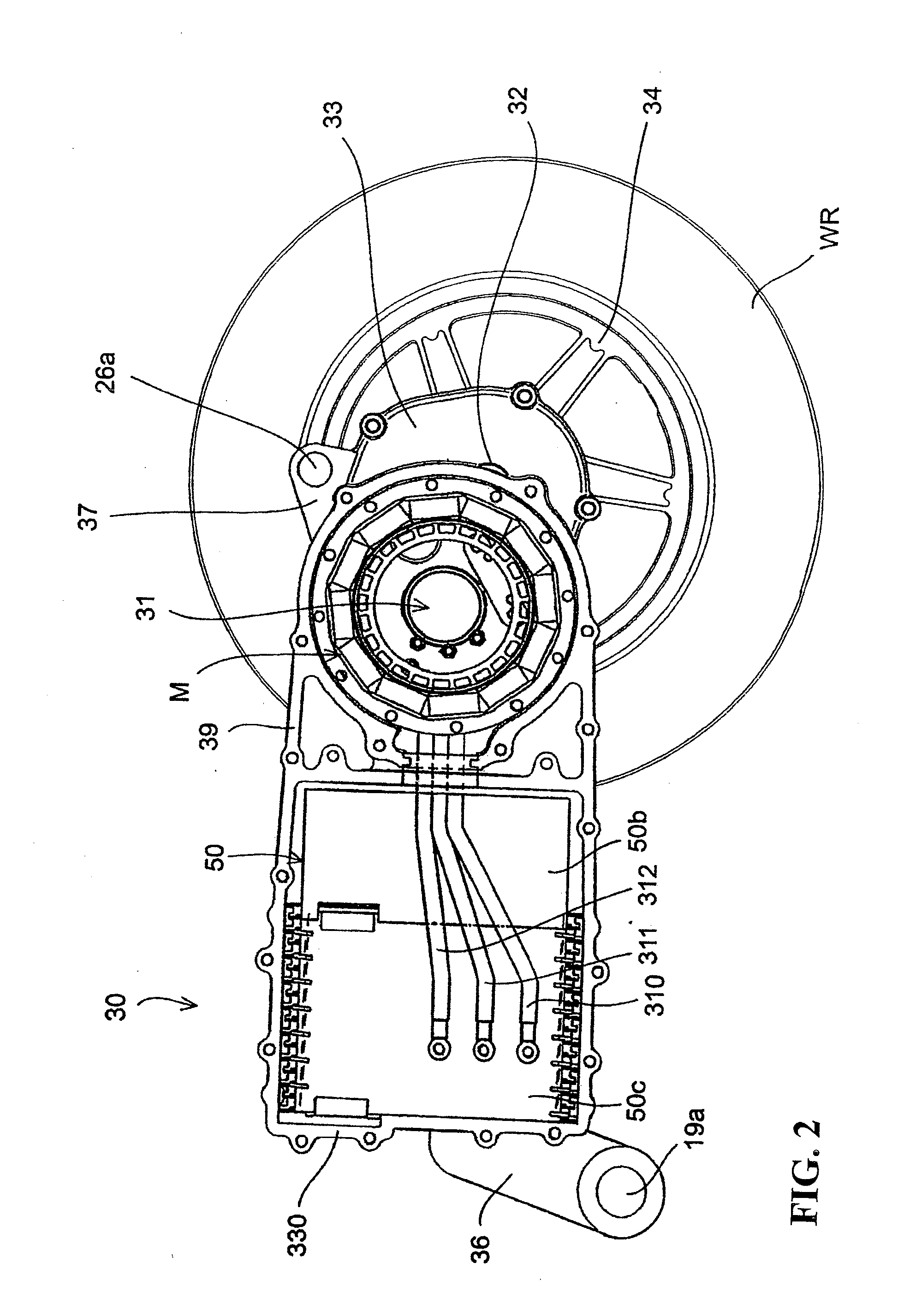 Battery module mounting structure for motor-driven two-wheeled vehicle