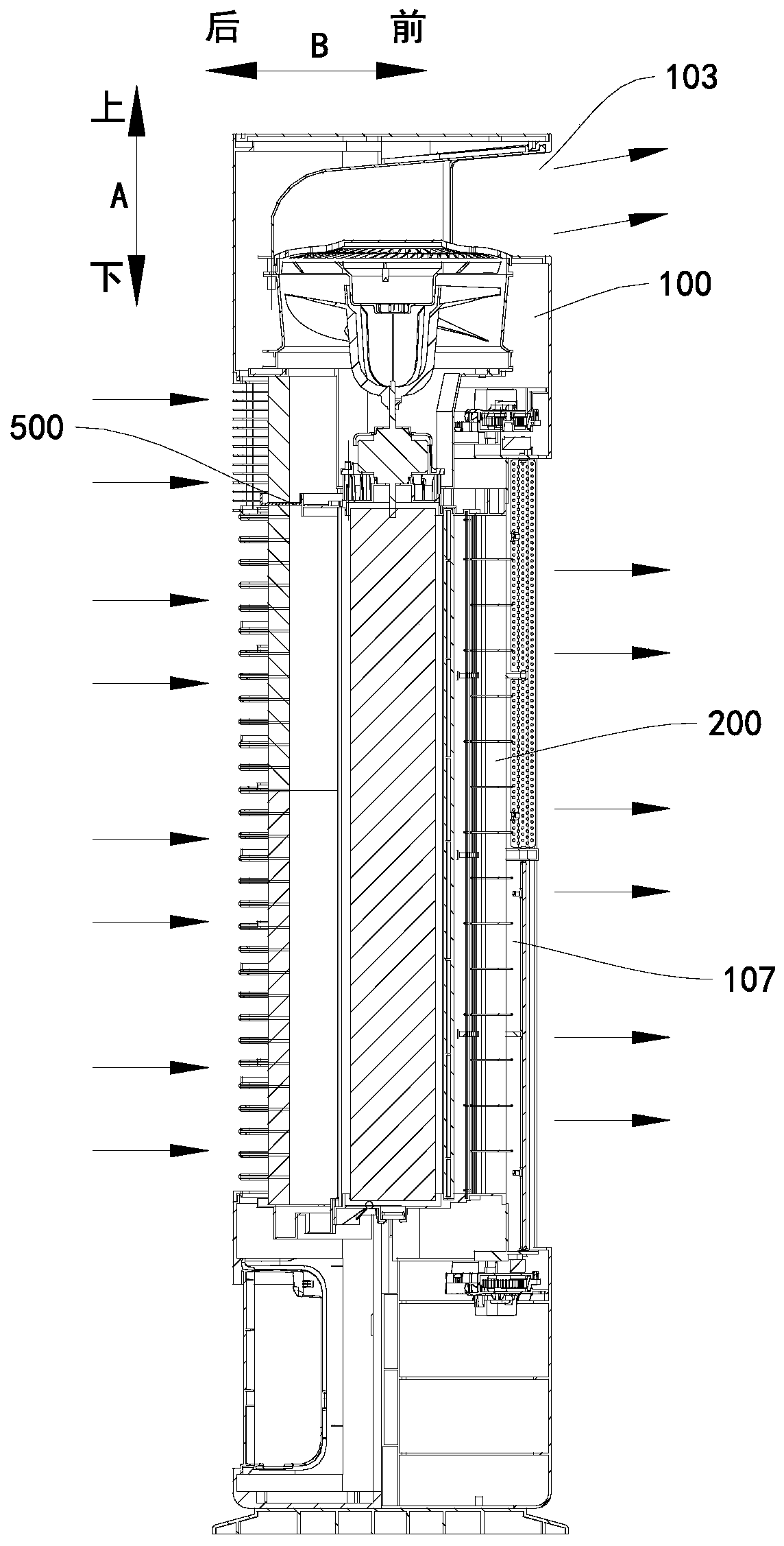 Floor type air conditioner indoor unit, air conditioner and control method of air conditioner