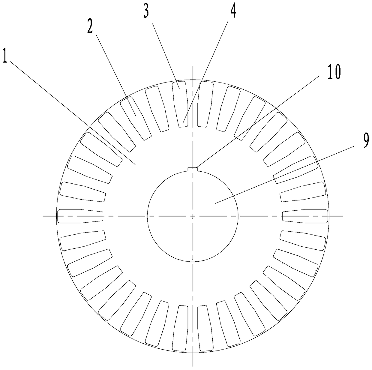 Rotor punching and motor