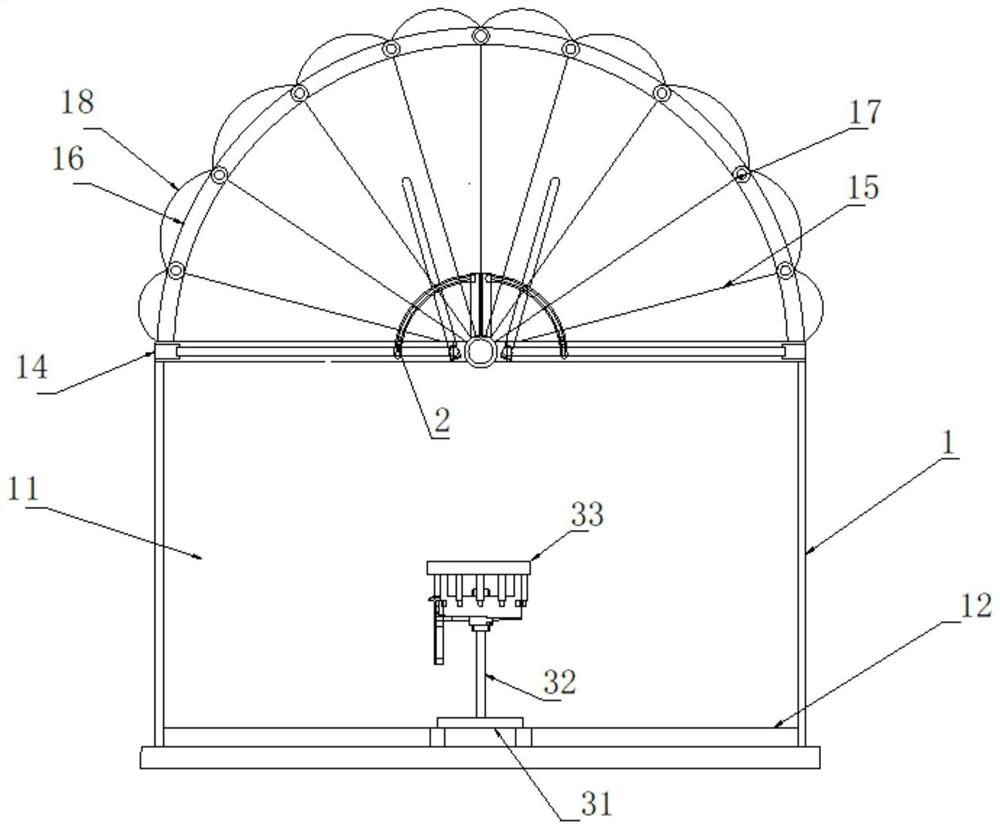 Full-angle light supplementing irrigation type agricultural planting greenhouse