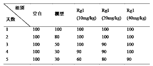 Application of Rg1 to preparation of bilirubin rising treating preparation