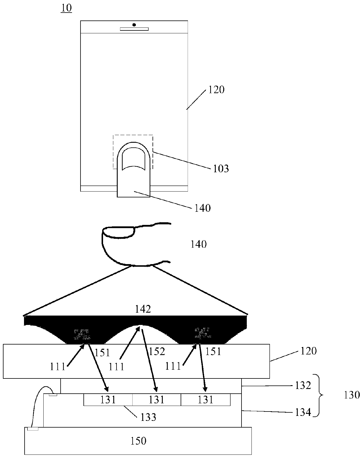 Fingerprint recognition device and electronic equipment