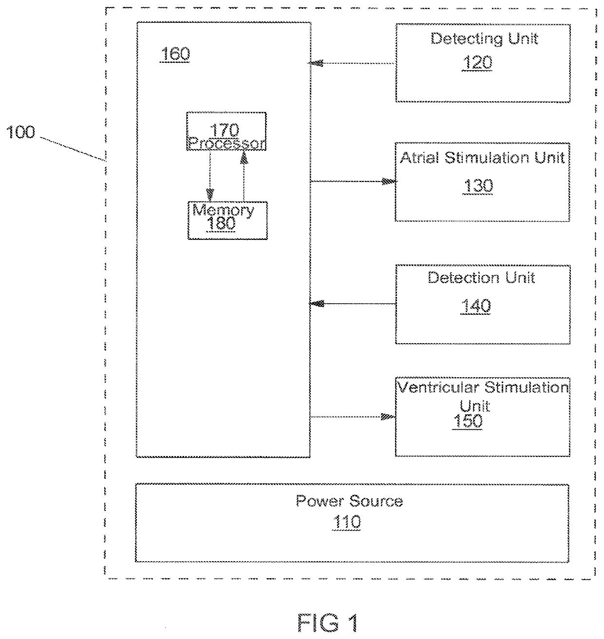 Implantable system for stimulating a human heart or an animal heart