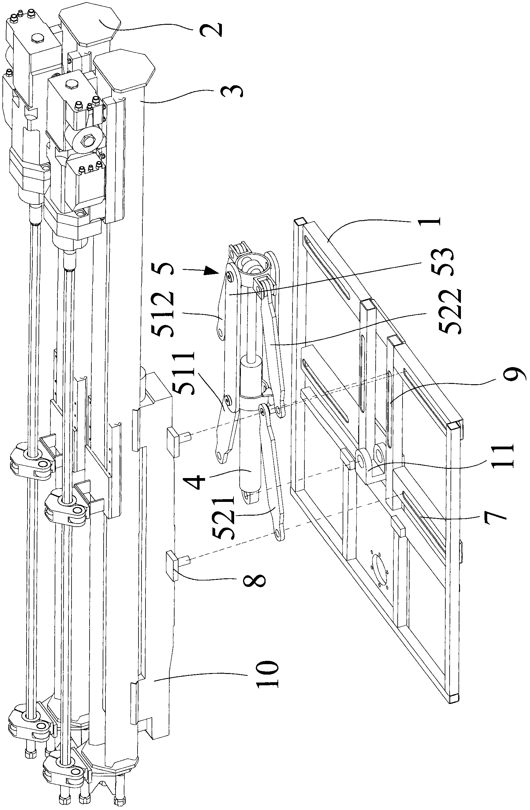 Hole-pitch-adjustable drilling device